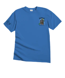 Grateful Dead Bear House - Blue Hawaii Dyed Short Sleeve Crewneck T-Shirt -Crazy Shirts Sale Store 2018131 1A