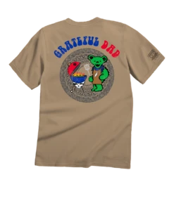 Grateful Dead Papa Bear Grills - Kona Coffee Dyed Short Sleeve Crewneck T-Shirt