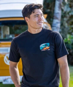 Volkswagen Ghia By The Ocean - Black Short Sleeve Crewneck T-Shirt 6 Volkswagen Ghia By The Ocean - Black Short Sleeve Crewneck T-Shirt -Crazy Shirts Sale Store 2018144 2A