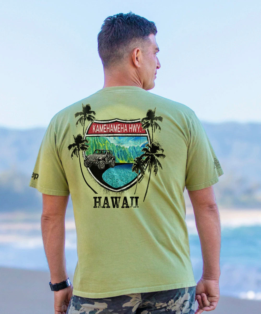 Jeep® Kam Highway Scenic - Hemp Dyed Short Sleeve Crewneck T-Shirt 2 Jeep® Kam Highway Scenic - Hemp Dyed Short Sleeve Crewneck T-Shirt - Image 2