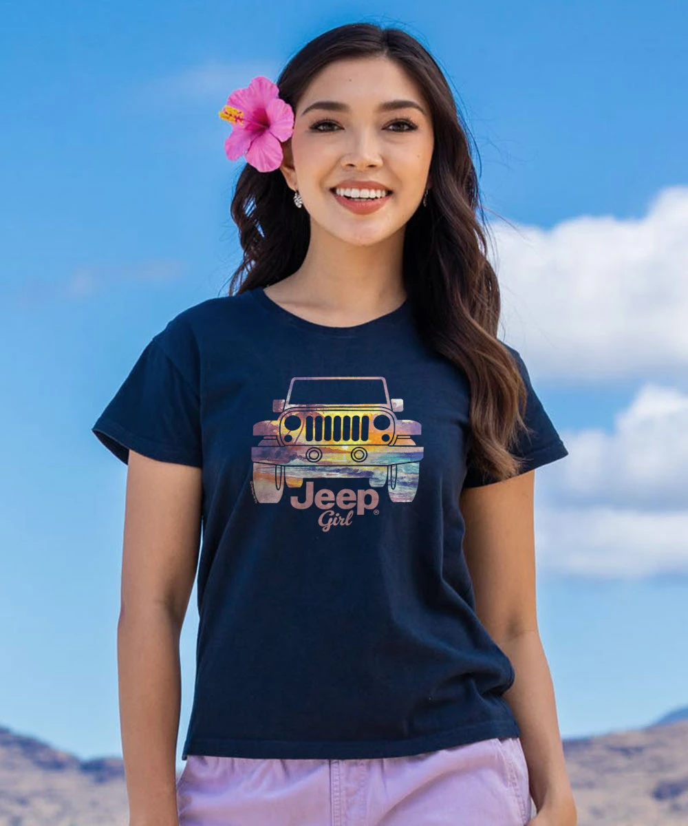 Jeep® Girl - Navy Short Sleeve Crewneck T-Shirt 2 Jeep® Girl - Navy Short Sleeve Crewneck T-Shirt - Image 2