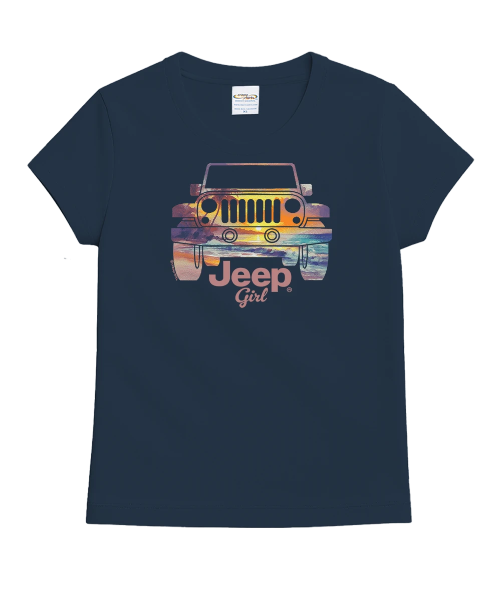 Jeep® Girl - Navy Short Sleeve Crewneck T-Shirt 1 Jeep® Girl - Navy Short Sleeve Crewneck T-Shirt