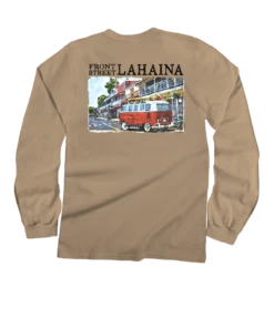 Volkswagen Van Lahaina - Kona Coffee Dyed Long Sleeve Crewneck T-Shirt