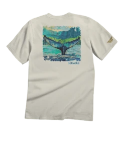 Whale Tail Watercolor - Coconut Dyed Short Sleeve Crewneck T-Shirt