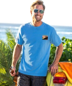 Lanikai Scenic View - Blue Hawaii Dyed Short Sleeve Crewneck T-Shirt -Crazy Shirts Sale Store 2018212 1A 4589f864 af02 4651 95d3 50b650329ea9