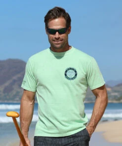 Blue Hawaii Dive - Key Lime Dyed Short Sleeve Crewneck T-Shirt -Crazy Shirts Sale Store 2018217 2A