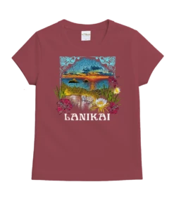Lanikai Heights - Paradise Red Dyed Short Sleeve Crewneck T-Shirt