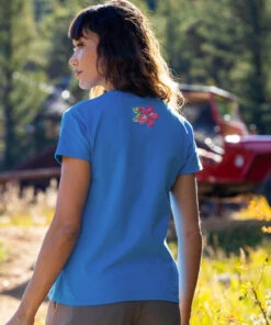 Koolina Floral Band - Blue Hawaii Dyed Short Sleeve Crewneck T-Shirt -Crazy Shirts Sale Store 2018244 1A