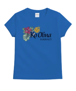 Koolina Floral Band - Blue Hawaii Dyed Short Sleeve Crewneck T-Shirt