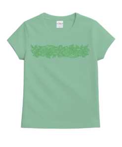 Outline Tribal - Key Lime Dyed Short Sleeve Crewneck T-Shirt