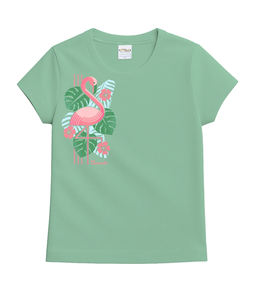 Mod Flamingo - Key Lime Dyed Short Sleeve Crewneck T-Shirt 1 Mod Flamingo - Key Lime Dyed Short Sleeve Crewneck T-Shirt