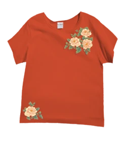 Chinese Peonies - Paprika Short Sleeve Scoop Neck T-Shirt