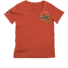 Paisley Floral - Paprika Short Sleeve Pima V-Neck T-Shirt