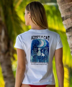 Hawaiian Humane Society Sun And Moon - White Short Sleeve Crewneck T-Shirt -Crazy Shirts Sale Store 2018310 1A