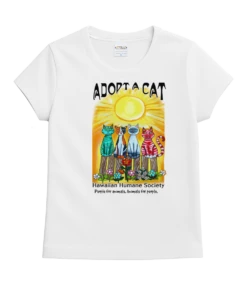 Hawaiian Humane Society Sun And Moon - White Short Sleeve Crewneck T-Shirt