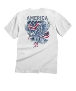 Eagle In Flight - White Short Sleeve Crewneck T-Shirt