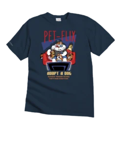 Hawaiian Humane Society Petflix - Navy Short Sleeve Crewneck T-Shirt
