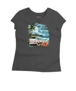 Volkswagen Van Blue Tropics - Graphite Short Sleeve Pima T-Shirt