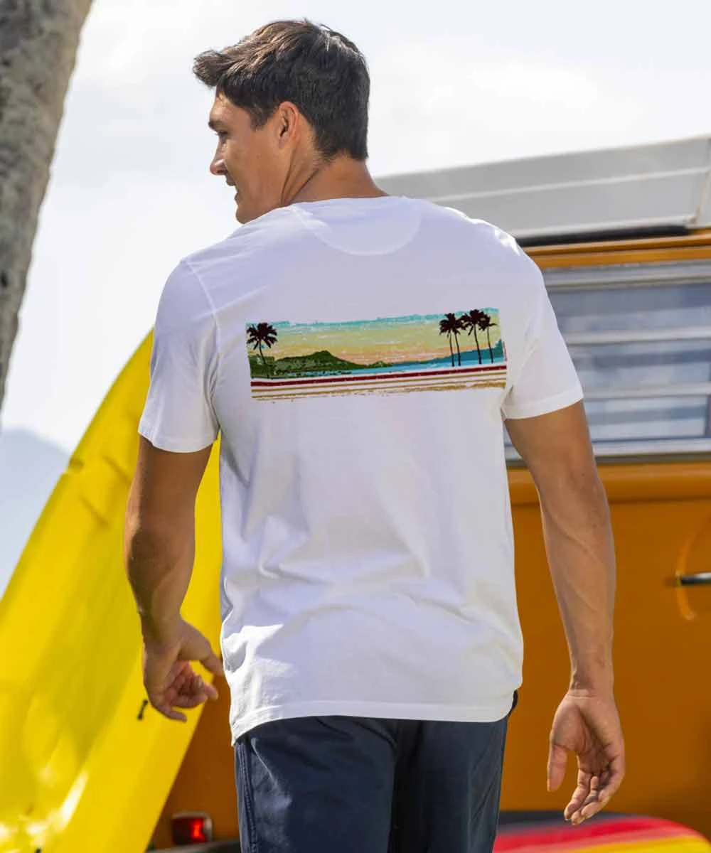 Waikiki Beach Band - White Short Sleeve Pima T-Shirt 3 Waikiki Beach Band - White Short Sleeve Pima T-Shirt - Image 3