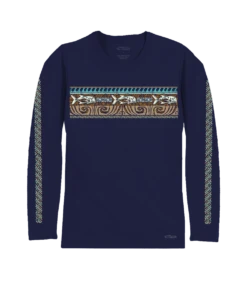 Tribal Ulua Band - Indigo Long Sleeve Pima T-Shirt