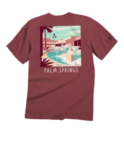 Martini Pool Party - Paradise Red Dyed Short Sleeve Crewneck T-Shirt