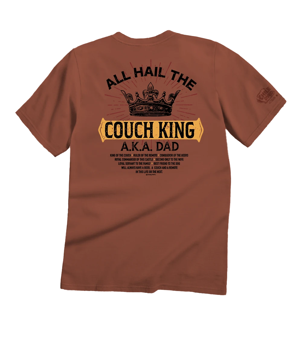 Couch King - Chile Dyed Short Sleeve Crewneck T-Shirt 1 Couch King - Chile Dyed Short Sleeve Crewneck T-Shirt