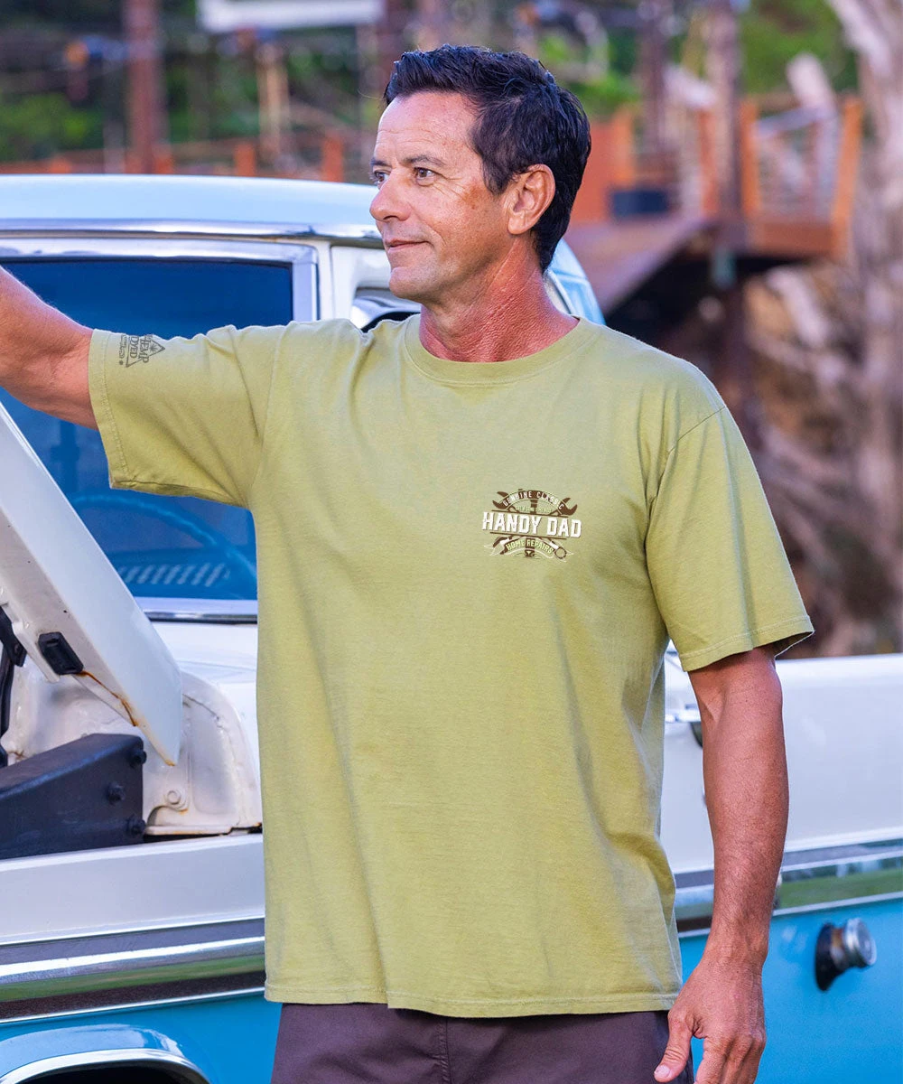 Handy Dad Home Repairs - Hemp Dyed Short Sleeve Crewneck T-Shirt 3 Handy Dad Home Repairs - Hemp Dyed Short Sleeve Crewneck T-Shirt - Image 3