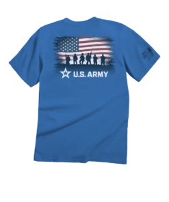 US Army Soldier Flag - Blue Hawaii Dyed Short Sleeve Crewneck T-Shirt