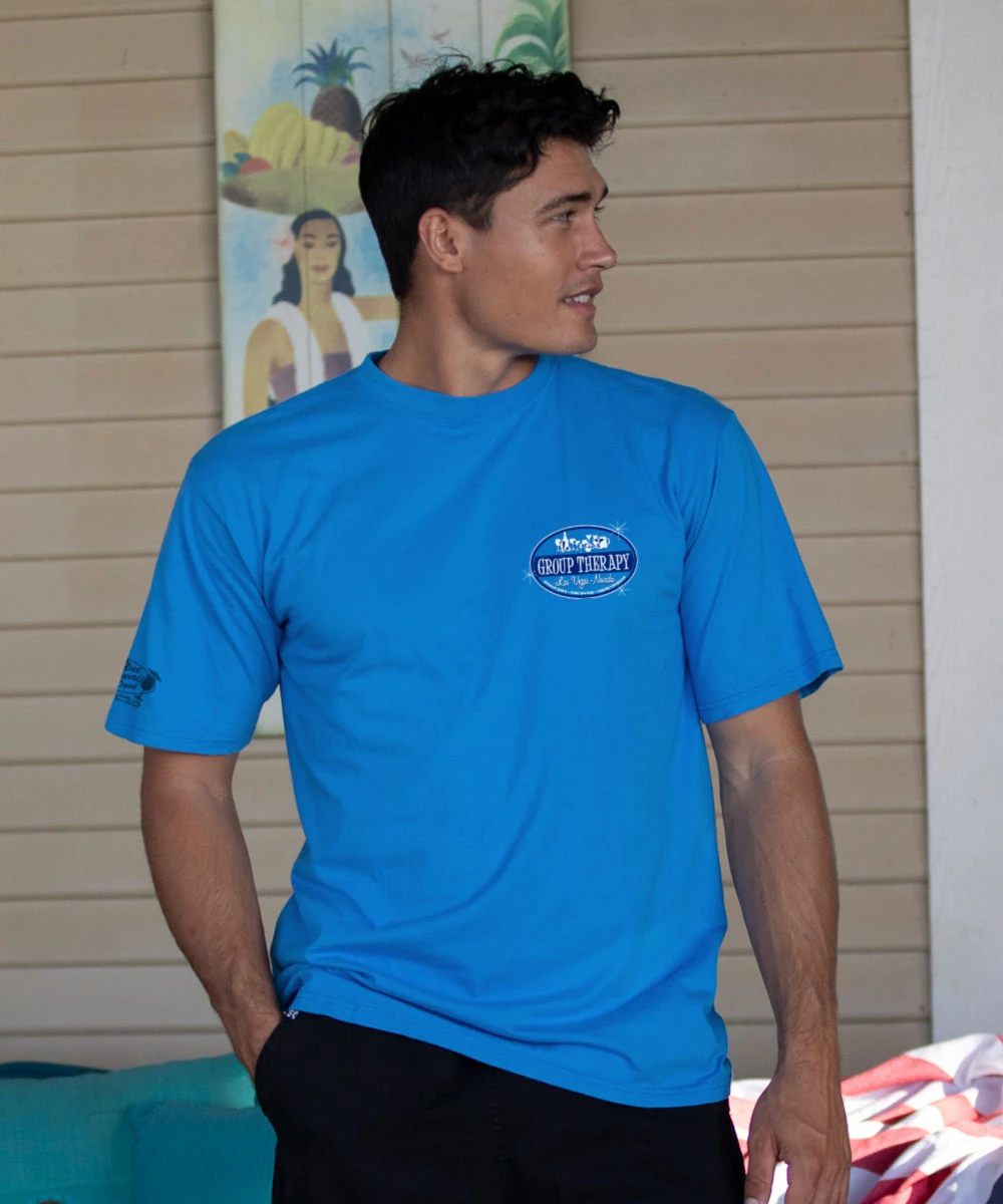 Group Therapy Vegas - Blue Hawaii Dyed Short Sleeve Crewneck T-Shirt 3 Group Therapy Vegas - Blue Hawaii Dyed Short Sleeve Crewneck T-Shirt - Image 3