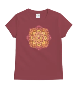 Mandala Bloom - Paradise Red Dyed Short Sleeve Crewneck T-Shirt
