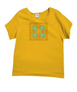 Tropical Reef Honu Quilt - Pineapple Dyed Short Sleeve Scoop Neck T-Shirt