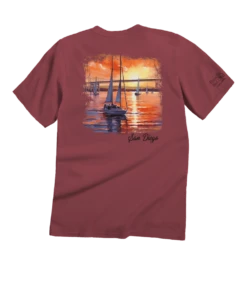 Coronado Watercolor - Paradise Red Dyed Short Sleeve Crewneck T-Shirt