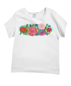 Dahlia Band - White Short Sleeve Scoop Neck T-Shirt