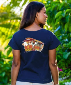 Dog Trolley - Navy Short Sleeve Scoop Neck T-Shirt 6 Dog Trolley - Navy Short Sleeve Scoop Neck T-Shirt -Crazy Shirts Sale Store 2018459 1A