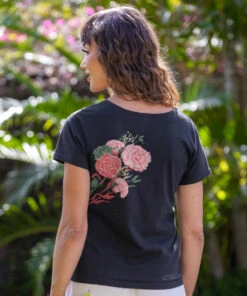 Carnation Bouquet - Black Short Sleeve Scoop Neck T-Shirt -Crazy Shirts Sale Store 2018460 1A