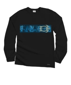 Honu Waa Band - Black Long Sleeve Crewneck T-Shirt