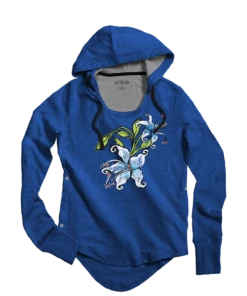 Moonlight Blossom - Midnight Long Sleeve Harmony Hooded T