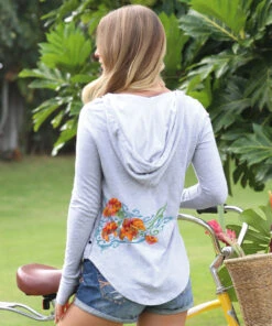 Wili Wili - White Gray Heather Long Sleeve Harmony Hooded T 6 Wili Wili - White Gray Heather Long Sleeve Harmony Hooded T -Crazy Shirts Sale Store 2018473 1A