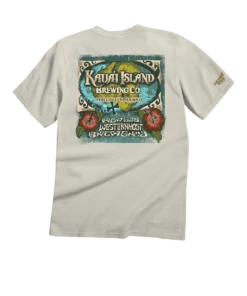 Kauai Island Brewing Co Retro Label - Coconut Dyed Short Sleeve Crewneck T-Shirt