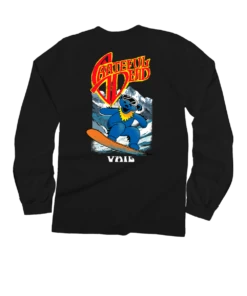 Grateful Dead Snow Bear - Black Long Sleeve Crewneck T-Shirt