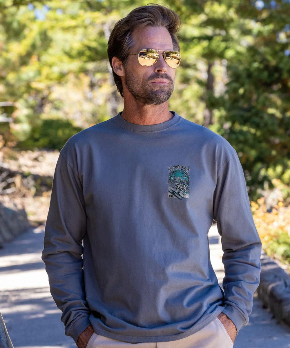 Grateful Dead Snow Skeletons - Crater Dyed® Long Sleeve Crewneck T-Shirt 3 Grateful Dead Snow Skeletons - Crater Dyed® Long Sleeve Crewneck T-Shirt - Image 3