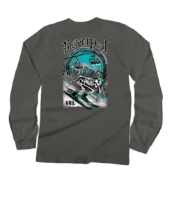 Grateful Dead Snow Skeletons - Crater Dyed® Long Sleeve Crewneck T-Shirt