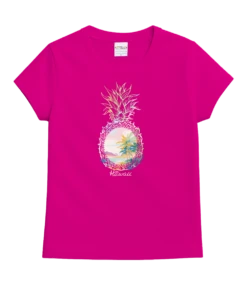 Pineapple Beach Scenic - Berry Short Sleeve Crewneck T-Shirt
