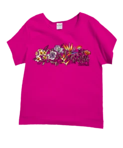 Hawaii Florals - Berry Short Sleeve Scoop Neck T-Shirt