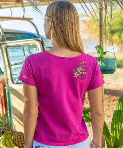 Hawaii Florals - Berry Short Sleeve Scoop Neck T-Shirt -Crazy Shirts Sale Store 2018513 2A