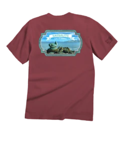 Sausalito Seal Statue - Paradise Red Dyed Short Sleeve Crewneck T-Shirt