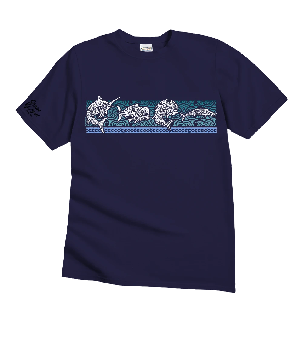 Tribal Grand Slam Band - Grape Dyed Short Sleeve Crewneck T-Shirt 1 Tribal Grand Slam Band - Grape Dyed Short Sleeve Crewneck T-Shirt