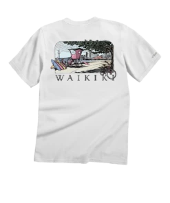 Waikiki Beach - White Short Sleeve Crewneck T-Shirt