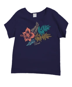 Lauae Floral - Grape Dyed Short Sleeve Scoop Neck T-Shirt