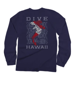 Tribal Mano Dive Flag - Grape Dyed Long Sleeve Crewneck T-Shirt